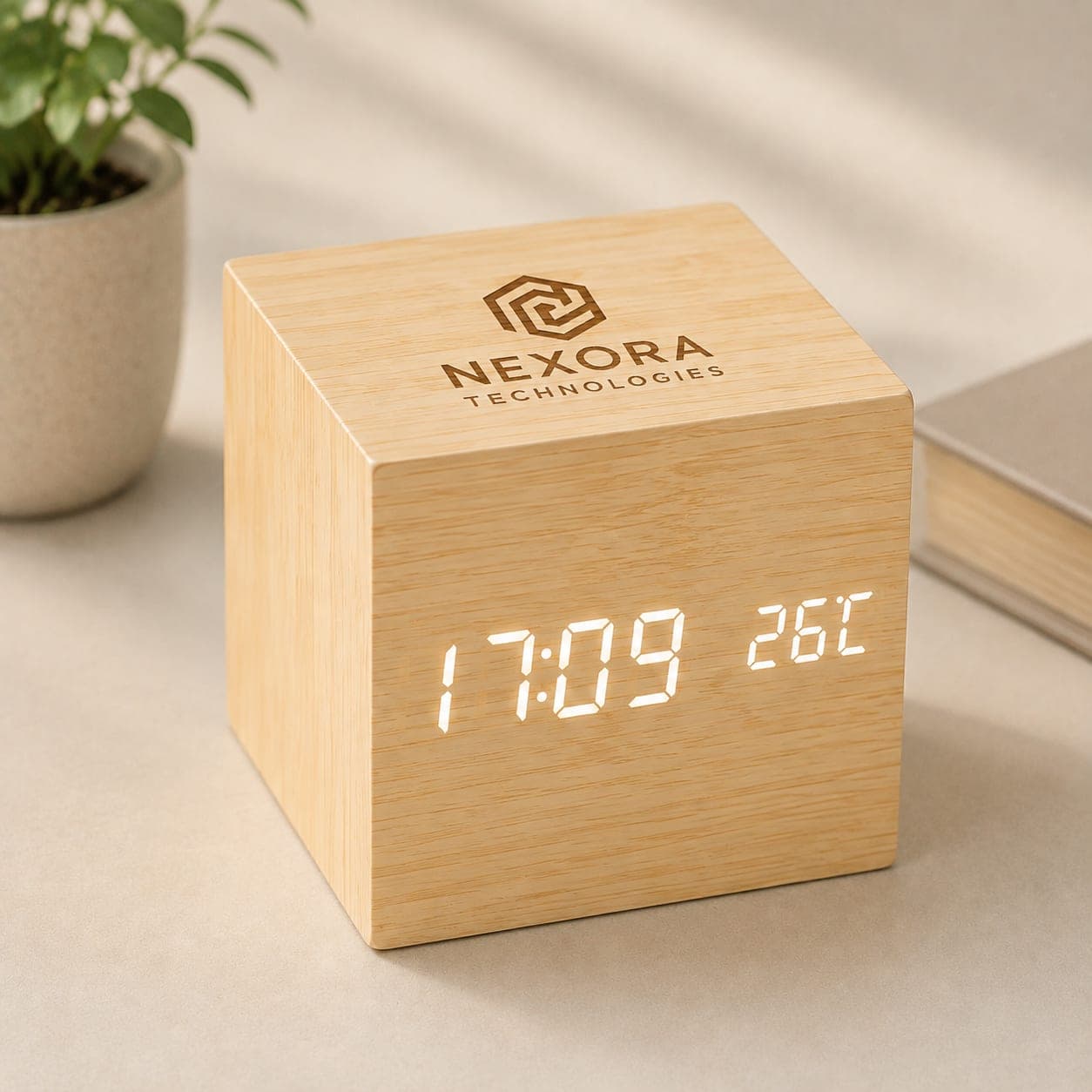 Mini Digital Bamboo Clock